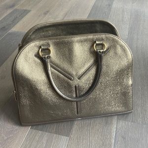 Yves Saint Laurent Metallic Bronze Leather Sac 32 Tote Bag